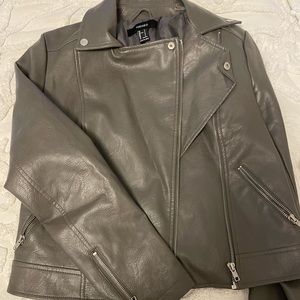 Forever 21 grey faux leather jacket